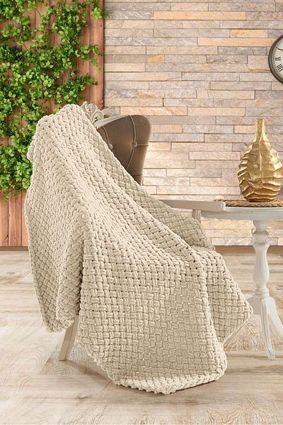 DOUX HOME Pufy Hand Knitted Knitwear Knitted Tv Blanket 95 X 125 (Tas)