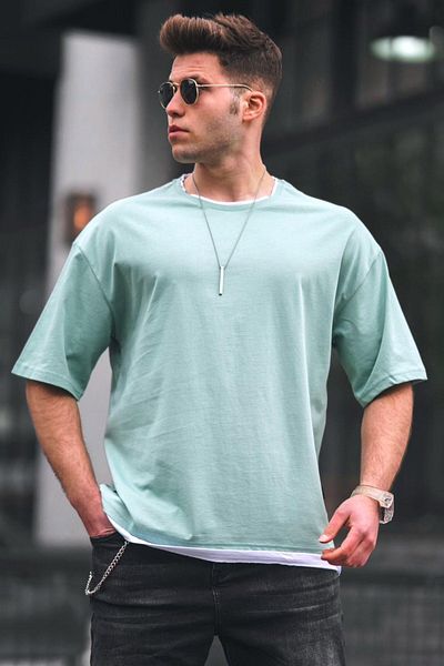 Madmext Oversize Ανδρικό Πράσινο T-Shirt 4978