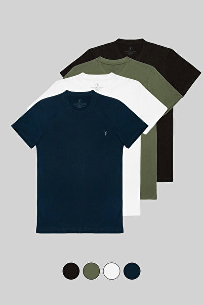 COMBİNE MİCHAİL Erkek 4'Lü Basic T-shirt