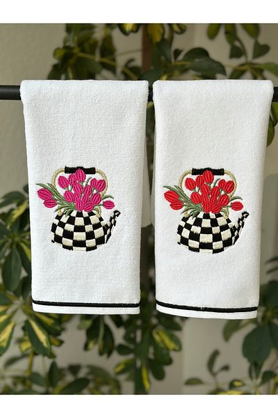 Home Sibelart Teapot Pattern 2 Kitchen Towels 30*50 cm Size