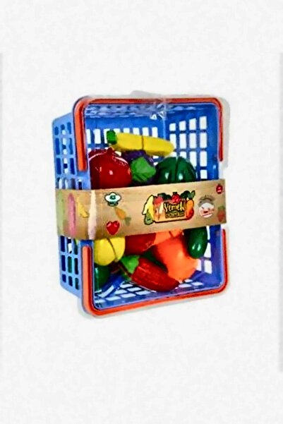 OMZ Cırtlı Meyve ve Sebze Sepeti 42 Parça Meyve Sepeti Kız Çocuk Eğitici Oyun...