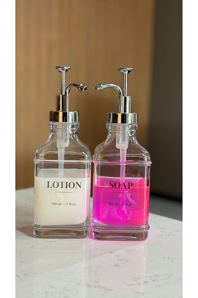 moon dekor home Soap Dispenser, Liquid Soap Dispenser 2 Soap Dispensers, Glass Soap Dispenser