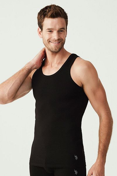 U.S. Polo Assn. حذاء رياضي أسود للرجال مكون من قطعتين 80188
