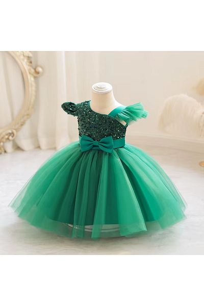 miço kids Βραδινό φόρεμα για κορίτσια με παγιέτες με έναν ώμο