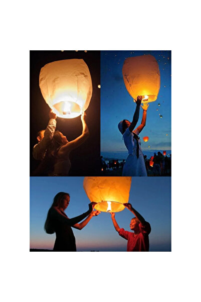 abnturk Yüksek Kaliteli 3 Adet Dilek Feneri Dilek Balonu