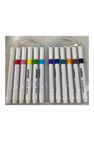 Globox Set of 12 Acrylic Marker Pens