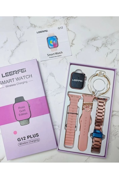 Serreha Kadın Akıllı Saat G12 Plus Bileklik+Charm Seti Hediyeli Amoled Ekran