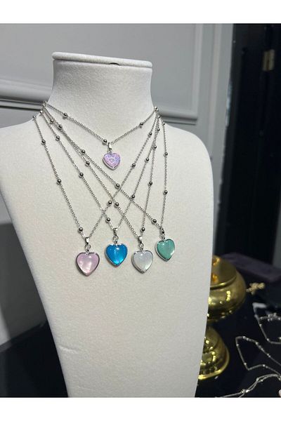 Store 5 Pieces of Steel Color Necklace