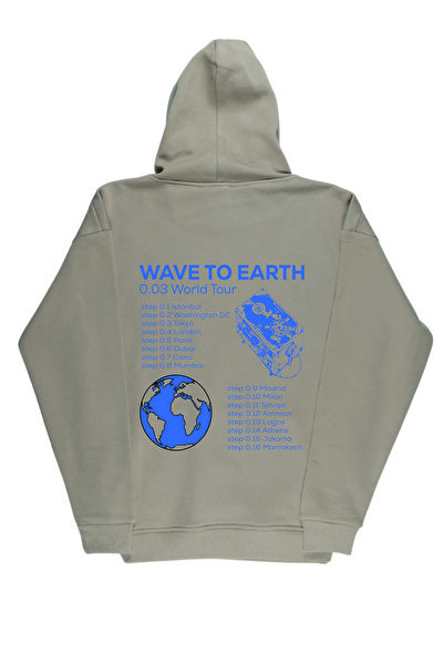 By Caspita Fashion Lenithra Wave To Earth Back Štampano Unisex bež kapuljača