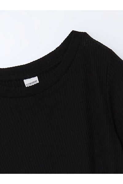 LC Waikiki LCW Παιδικό Μαύρο Ποδηλατικό Κοριτσίστικο Φόρεμα