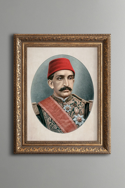 epiqart Sultan Ii. Abdulhamid - Vintage Patterned Frame