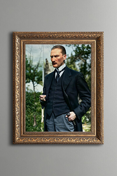 epiqart Mustafa Kemal Atatürk - Vintage Desenli Çerçeve