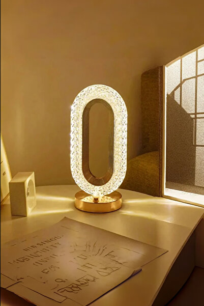 iHome Dekoratif Şarjlı Kristal Masa Lambası Dokunmatik Romantik Akrilik Led G...