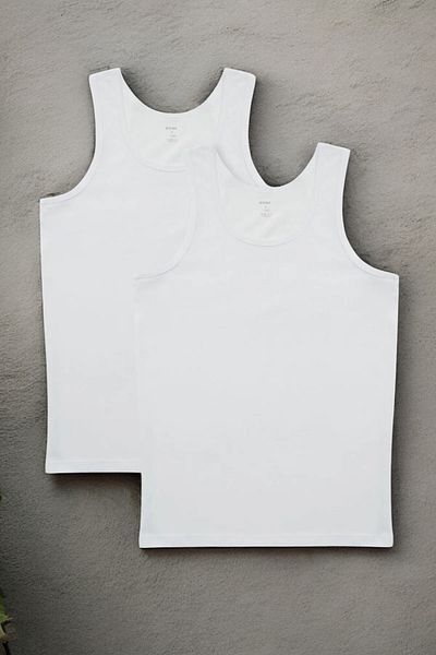 Eros Men's Boxed Cotton Double Undershirt I4204-01Wv15E