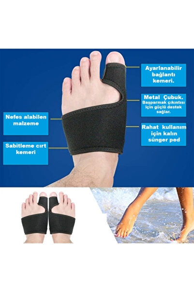 eryatex Ayak Kemik Düzeltici Halluks Valgus Gece Ateli Ayak Baş Parmak Düzenl...