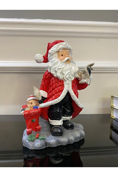 SZN DEKOR Polyester Noel Heykeli, Dekoratif Biblo, Yılbaşı Hediyesi, Noel Bab...
