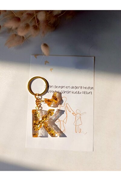 demirbasavm سلسلة مفاتيح إيبكسي مصنوعة يدويًا مخصصة لعيد الأم