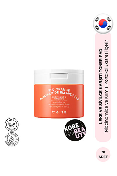 T'else Red Orange (KOREANDBEAUTY) Niacinamide Blemish Pad | Kırmızı Portakal ...