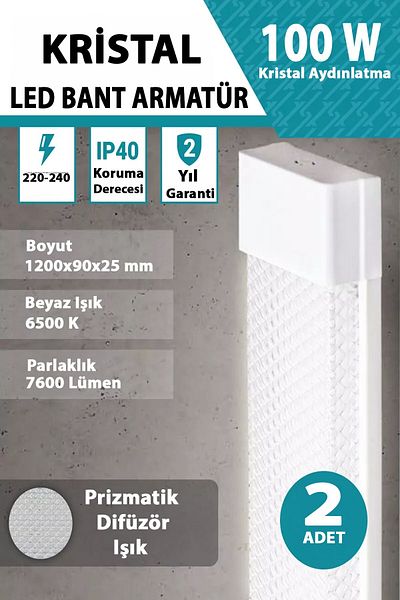 YTE 100W White Crystal Led Tape Luminaire 120cm High Light 2Pcs