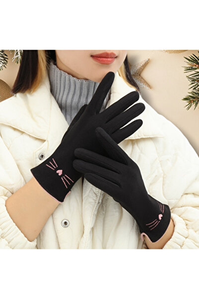 Özyıldırım Çarşı Pazar Women's Gloves+Cashmere+Furry+Touch+Standard Size