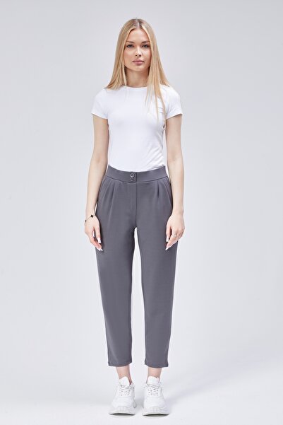 Maison La Femme بنطال بالازو محبوك مريح للنساء من الليكرا