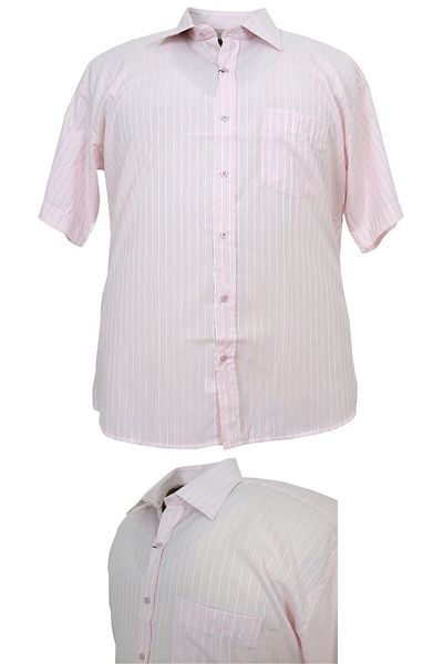 marufshop Ανδρικό κοντομάνικο πουκάμισο σε μεγάλο μέγεθος κατάλληλο για 110 κιλά έως 140 κιλά ροζ