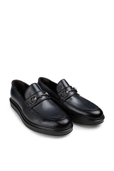 Deery Ανδρικό Loafer Comfort με γκρι αγκράφα από γνήσιο δέρμα