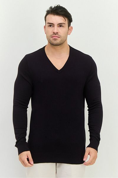French Connection Men V-neck Knitted Sweater, Navy