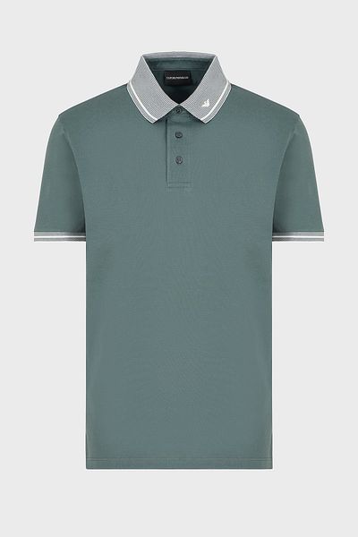 Emporio Armani Stretch Cotton Regular Fit Buttoned Polo Neck Men's Polo Collar t Shirt