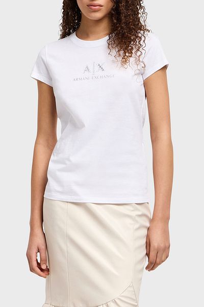 Armani Exchange Tricou Armani Exchage Stoned, 100% bumbac, slim fit, cu decolteu, tricou XW 000386   AF10354 U0002