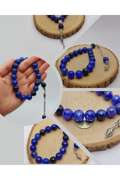 Yasamtohumu Piatră de agat tăiat cu fațete 17 Efe Tesbih 14 mm (54382)