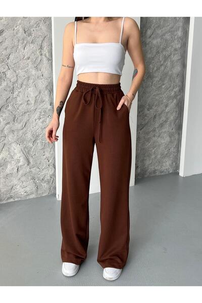 FERZOLAİO Brown Sweatpants with Elastic Waist