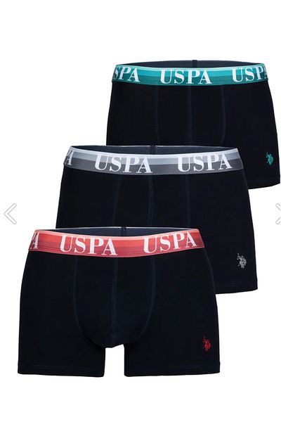 U.S. Polo Assn. Мъжки, Лицензирани, USPA, Тъмносини, Боксерки, Комплект от 3 Икономични