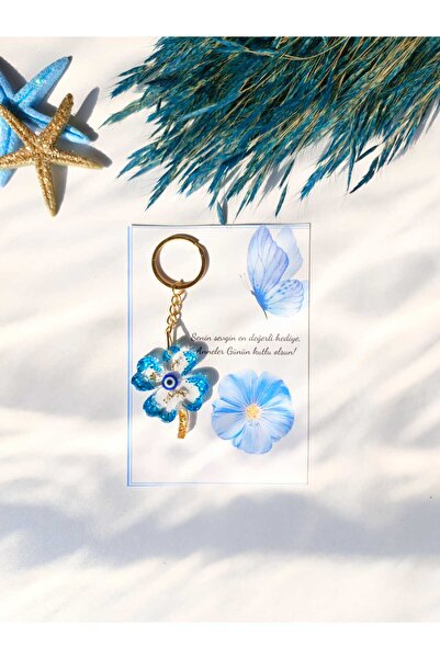 demirbasavm سلسلة مفاتيح إيبكسي مصنوعة يدويًا لعيد الأم