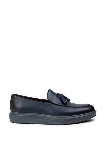 Deery Ανδρικό Loafer από γνήσιο δέρμα μπλε Comfort Tassel