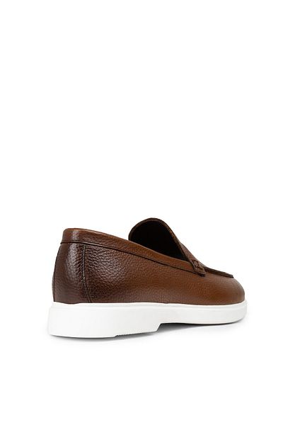 Deery Men's Genuine Leather Tan Color Loafer Shoes