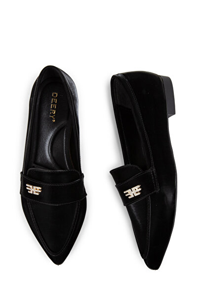 Deery Черни дамски мокасини