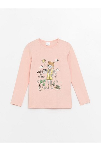 LC Waikiki Crew Neck Printed Long Sleeve Girls Pajama Set (S4)