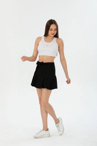 SLAW REZZ fustă pantaloni scurți cu centură țesătură lycra elastică model obișnuit