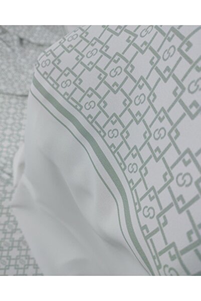 Kumaş Parça Зелений креп-шифон з ефектом екрану (Ширина 140 см x Довжина 340 см)