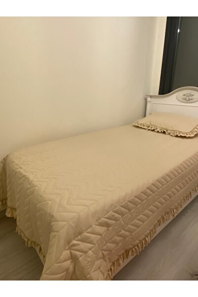 Home Nevresimhome fırfırlı pamuklu tek kişilik yatak örtü