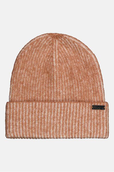 Nicole Miller Women Knitted Textured Beanie, Brown Combo