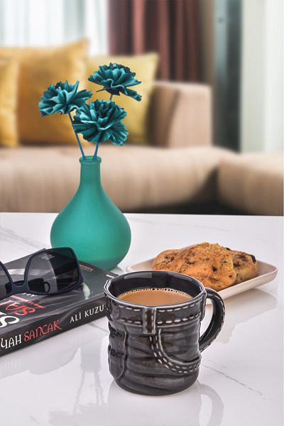 Sezka Life Denim Model Mug Luxury Ceramic Mug Black Tea-Coffee Mug