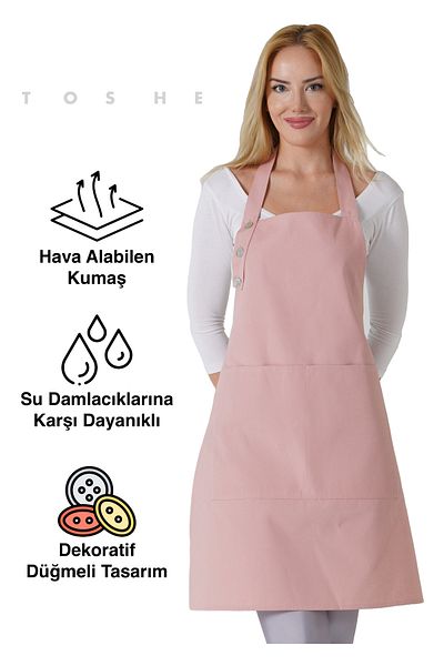 TOSHE Kitchen Apron Waterproof Chef Apron with 2 Wide Pockets Barista Apron Apron