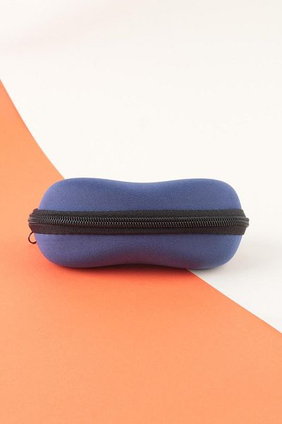 Silvio Monetti Zippered Glasses Case Navy Blue