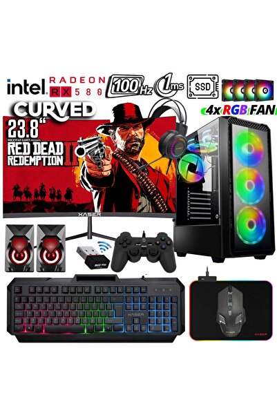 XASER Xsr364 I7 4790 3.6ghz 16gb 512gb Ssd 8gb Rx580 Gddr5 23,8" 100hz Curved...