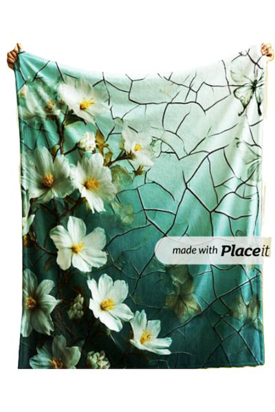 Elmas Dizayn Special Design 150X220 cm Tv Seat Bed Blanket Stain-Proof Antibacterial Flower