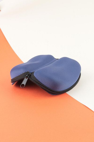 Silvio Monetti Zippered Glasses Case Navy Blue