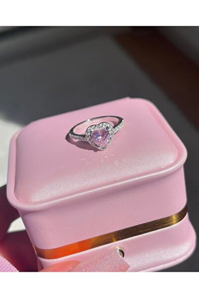 ArtBDesign Pembe Kalpli Ayarlanabilir Çelik Yüzük