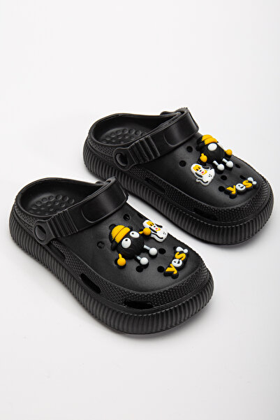 PLN SHOES Rahat Tabanlı Yüksek Ölçekli 3D Emoji Detaylı Çocuk Terliği Cross Sandalet Sabo